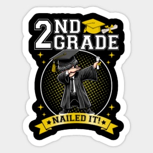 Dabbing Graduation Boys 2nd Grade Nailed It Class Of 2024 Sticker